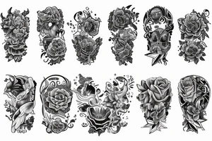 Full sleeve and half chest piece tattoo idea