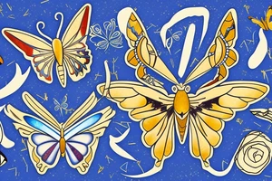 Butterfly with white and blue wings that were once broken but glued back together with gold  kintsugi tattoo idea
