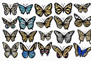 Butterfly with white and blue wings that were once broken but glued back together with gold  kintsugi tattoo idea