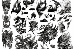 heaven with battle of gods tattoo idea