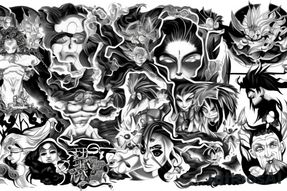 heaven with battle of gods tattoo idea