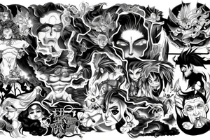 heaven with battle of gods tattoo idea