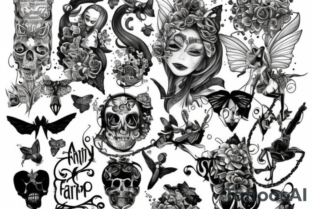 on the arm fairy with deads tattoo idea