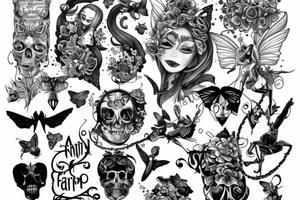 on the arm fairy with deads tattoo idea
