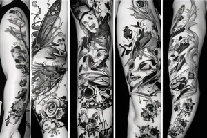 on the arm fairy with deads tattoo idea