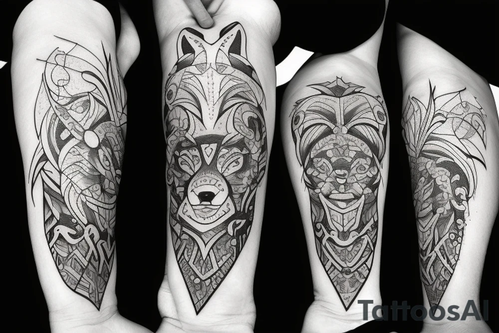 Wolf with the name Titan underneath tattoo idea Wolf with the name Titan underneath tattoo idea