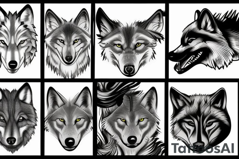 Wolf with the name Titan underneath tattoo idea Wolf with the name Titan underneath tattoo idea