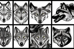 Wolf with the name Titan underneath tattoo idea