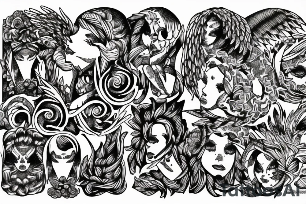 Angel praying tattoo idea
