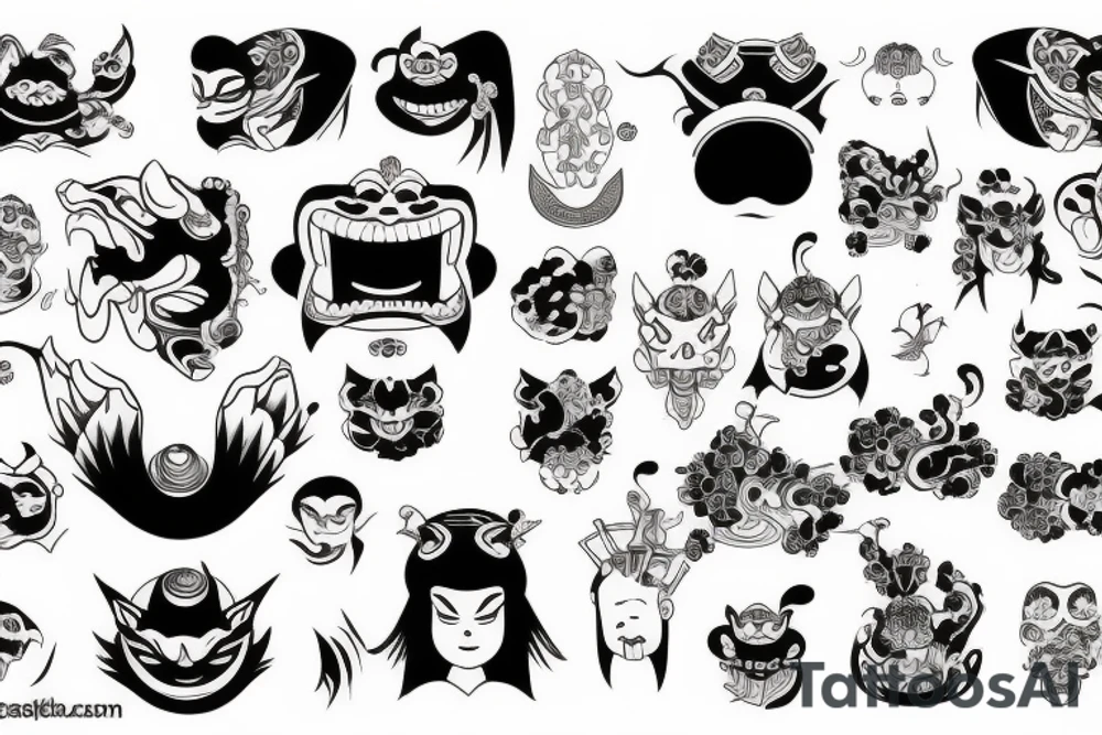 japanse oni tattoo idea