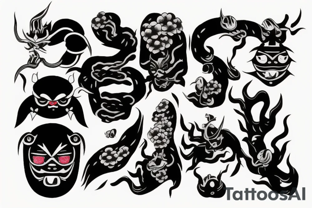 japanse oni tattoo idea