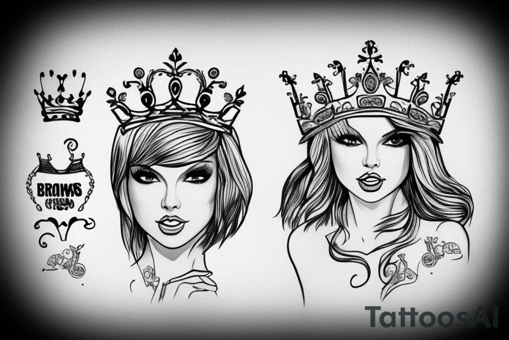 Bricks with a crown taylor Swift tattoo idea
