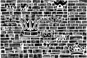Bricks with a crown on top tattoo idea