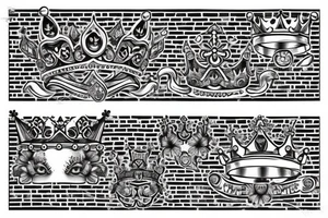 Bricks with a crown on top tattoo idea