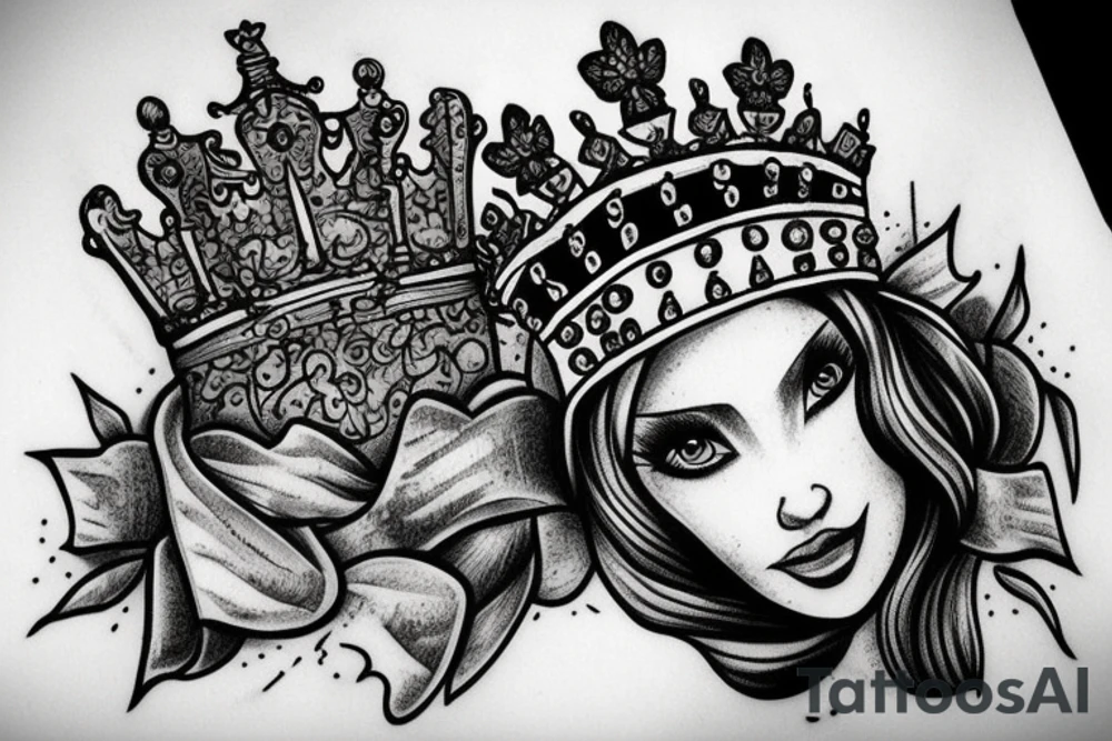 Bricks with a crown on top tattoo idea
