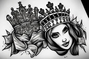 Bricks with a crown on top tattoo idea