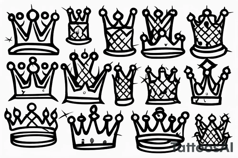 Small pile of bricks with a crown tattoo idea
