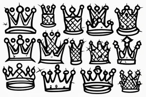 Small pile of bricks with a crown tattoo idea