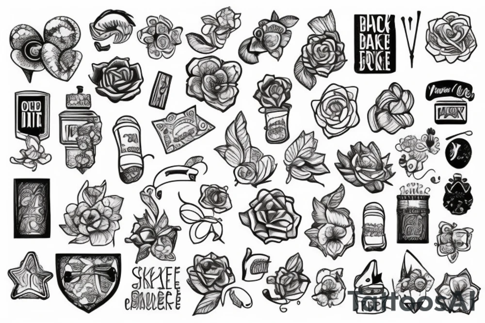 Brick castle cute tattoo idea