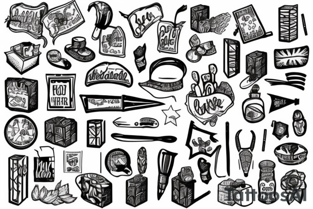 Brick castle cute tattoo idea