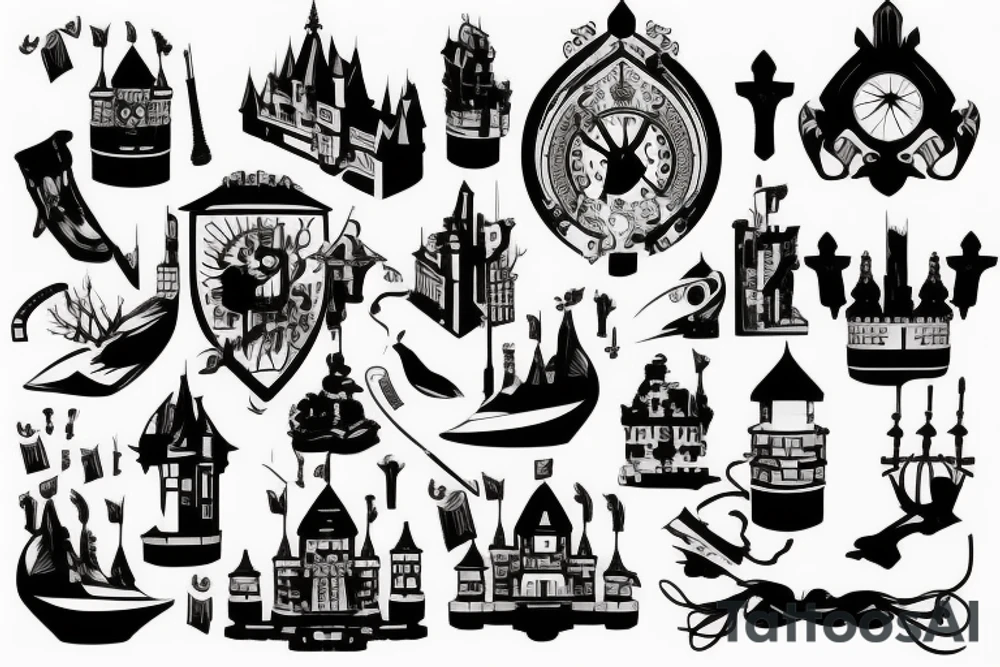 Castle of bricks tattoo idea