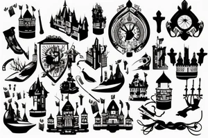 Castle of bricks tattoo idea