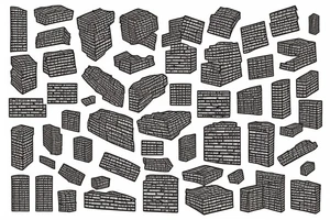 pile of bricks with a crown tattoo idea