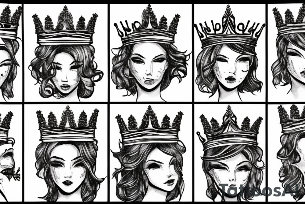 pile of bricks with a crown tattoo idea