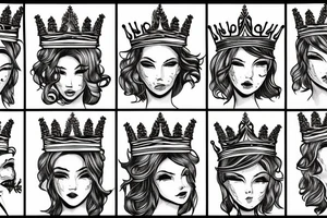 pile of bricks with a crown tattoo idea