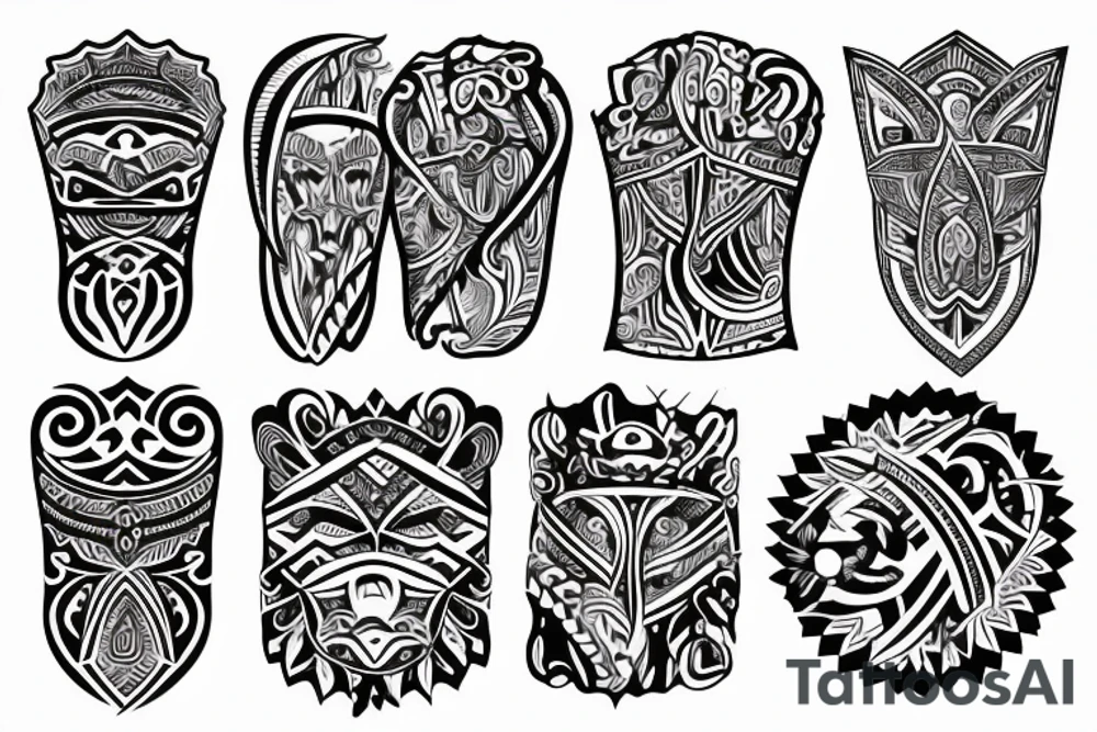 solid armband, tribal paterns, circular tattoo idea