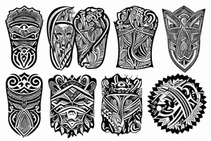 solid armband, tribal paterns, circular tattoo idea