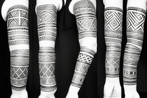 solid armband, tribal paterns, circular tattoo idea
