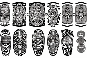 solid armband, tribal paterns, circular tattoo idea