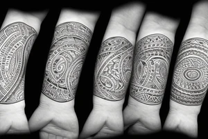 solid armband, tribal paterns, circular tattoo idea