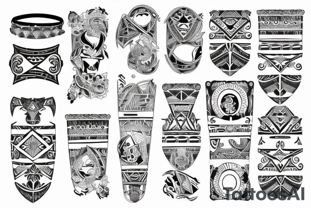 solid armband, tribal paterns, circular tattoo idea