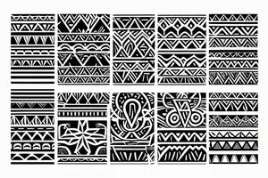 solid armband, tribal paterns, circular tattoo idea