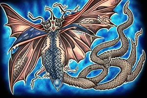 Medieval dragon moth open with blue flames tattoo idea