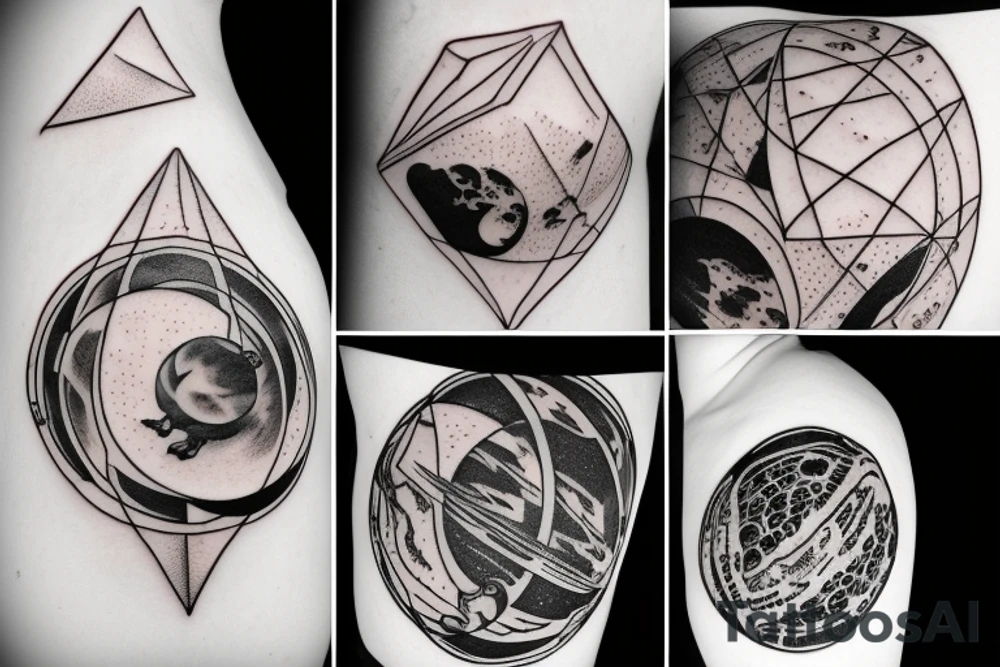 Dinosaur and solar system tattoo idea