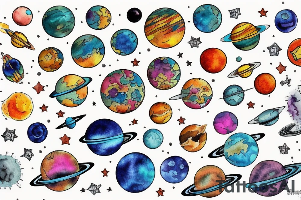 Solar system tattoo idea