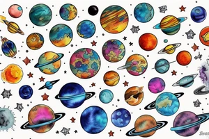 Solar system tattoo idea