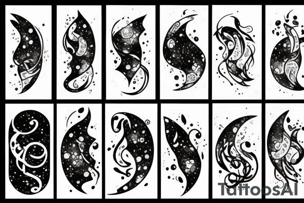 Midnight and galaxy tattoo idea