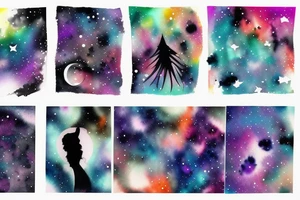 Midnight and galaxy tattoo idea