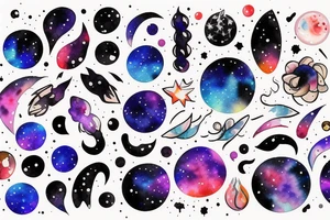 Midnight and galaxy tattoo idea