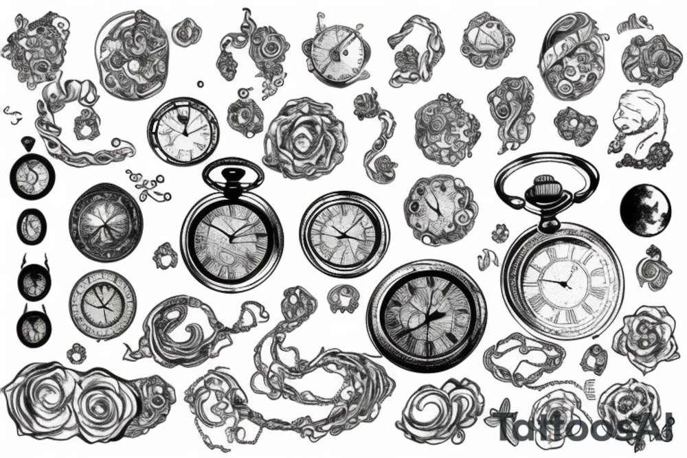 Pocket watch
 and galaxy tattoo idea