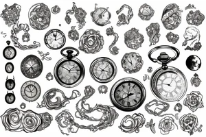 Pocket watch
 and galaxy tattoo idea