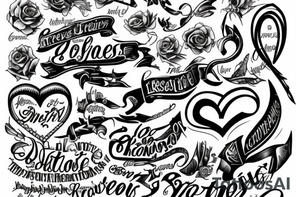 love is strengh, repsect and loyalty tattoo idea