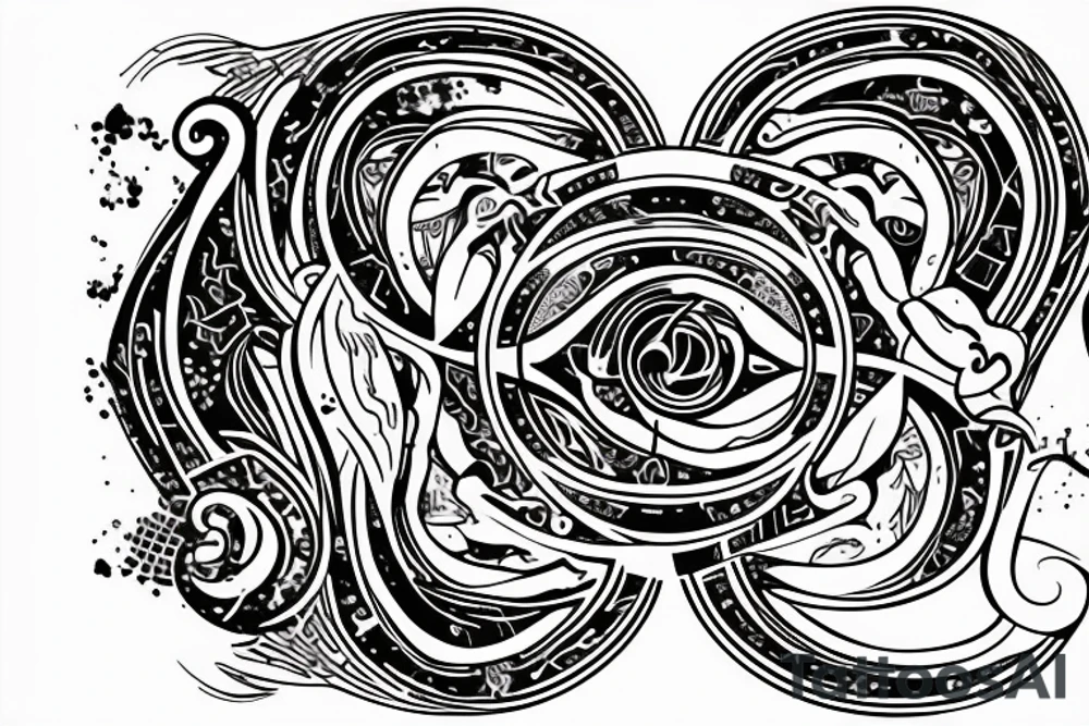 A shattered ying and yang symbol. tattoo idea
