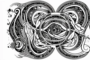 A shattered ying and yang symbol. tattoo idea