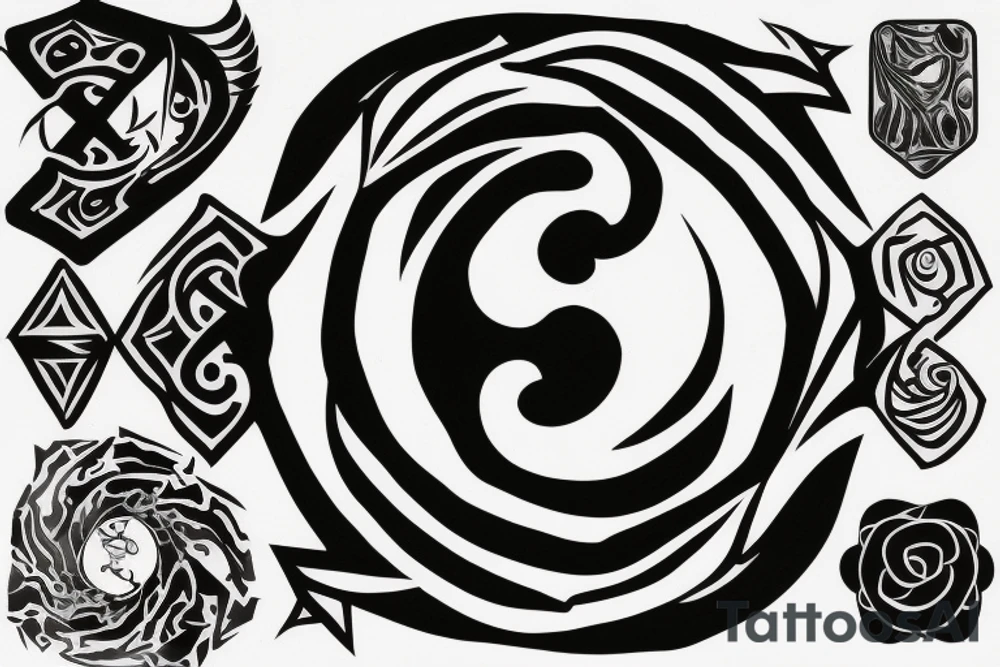 A shattered ying and yang symbol. tattoo idea