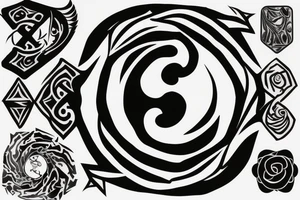 A shattered ying and yang symbol. tattoo idea